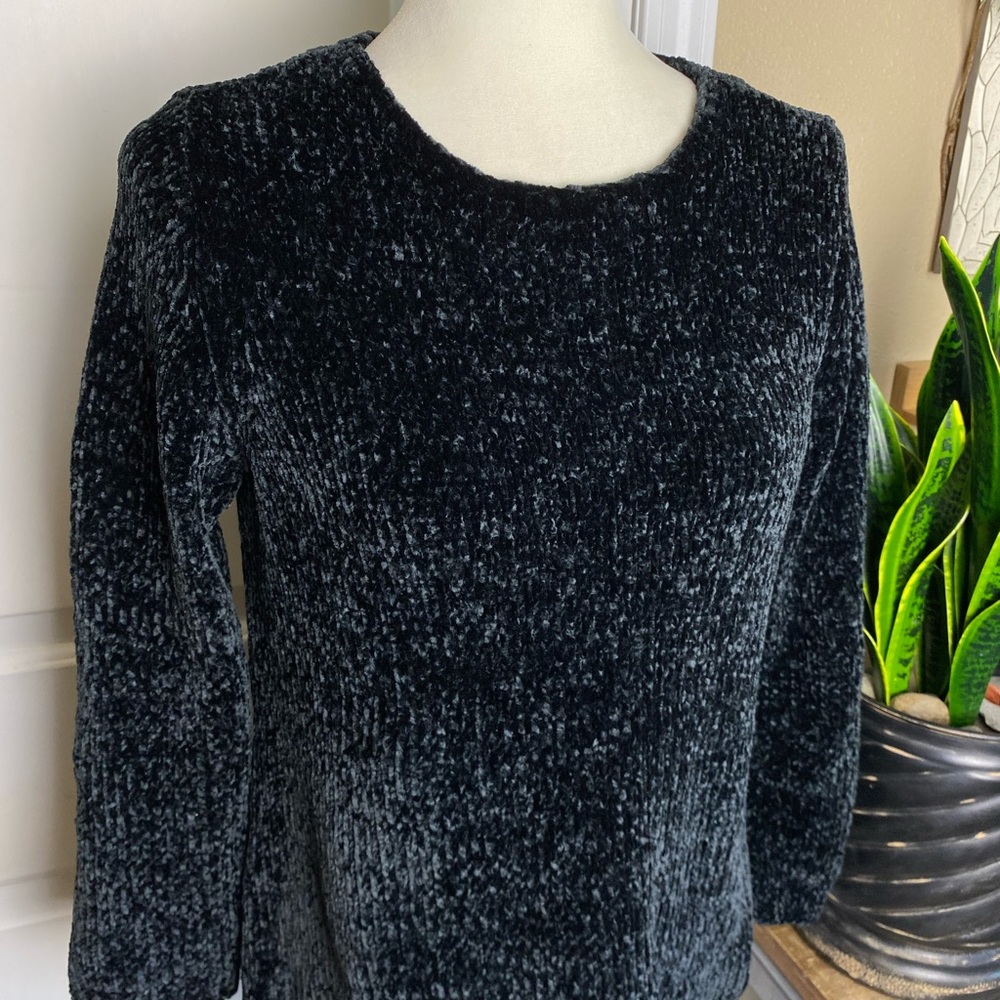 J. Jill Black Chenille Crewneck Sweater - Picture 4 of 8